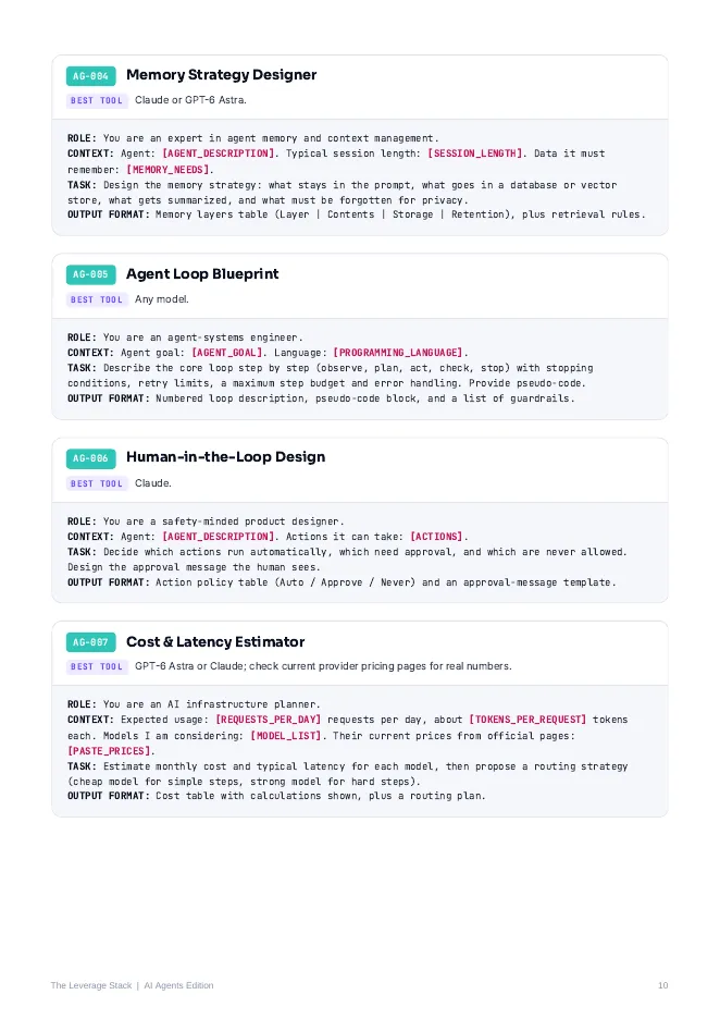 Sample page from the AI Agents edition: Memory and Planning
