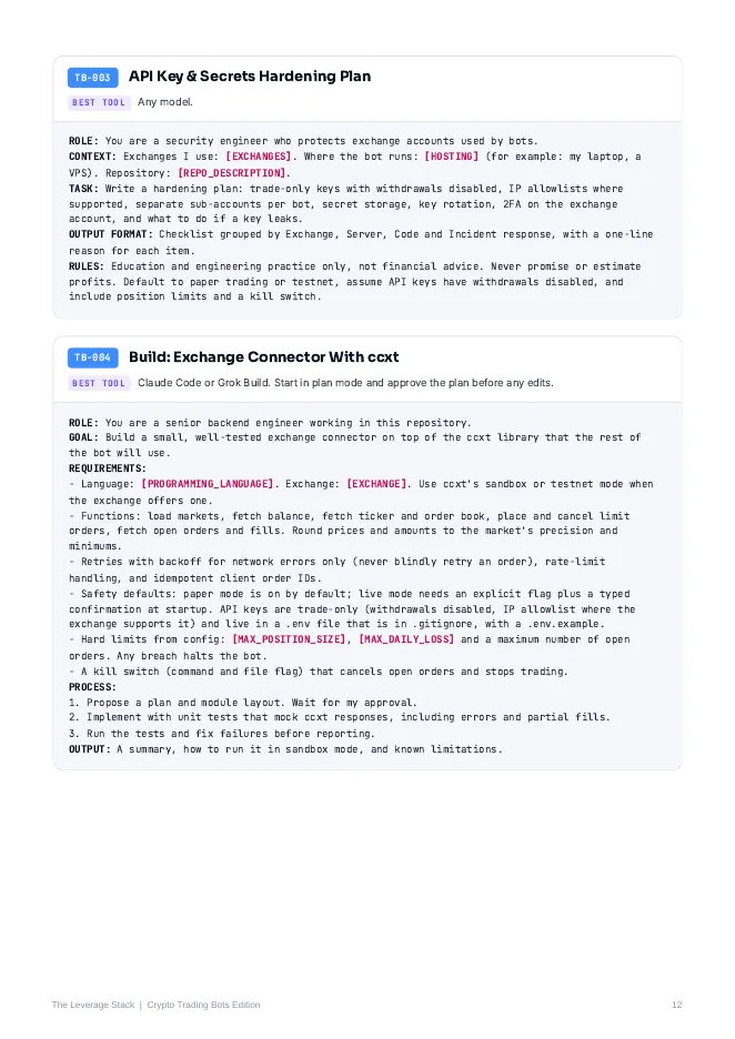 Sample page from the Trading Bots edition: Keys and Kill Switch